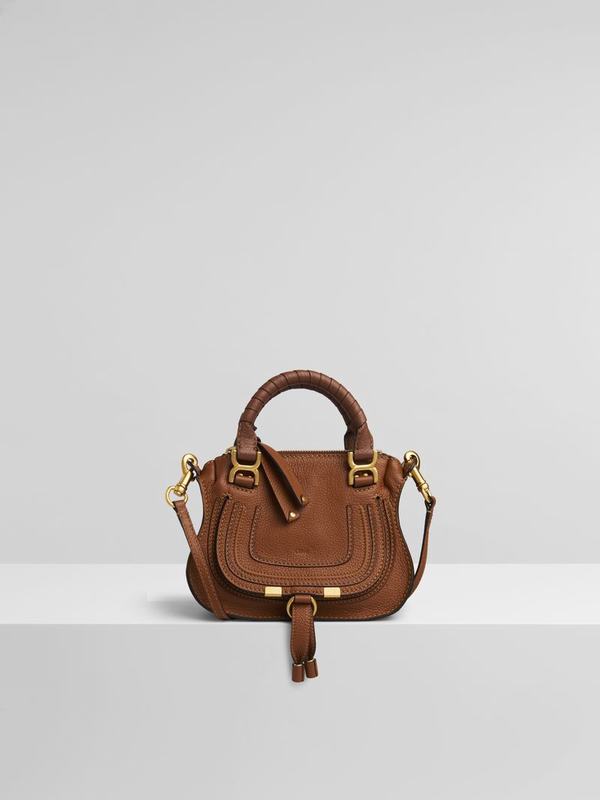 Mini Bolsos Mujer Chloé Marcie Marrones Suede INYF40938